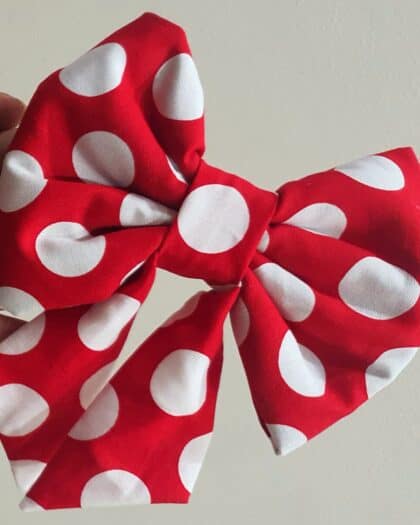 Red Polka dot Sailor Bow