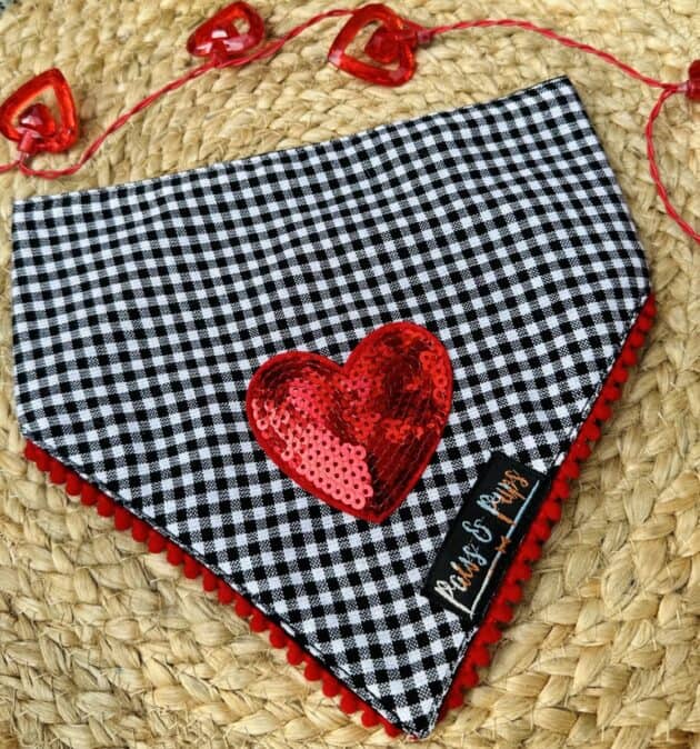 Sequins Heart Patch Bandana