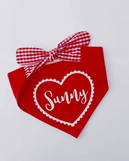 Heart Name Gingham Tie bands Bandana