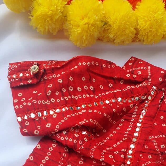 RED Bandhani Kurta