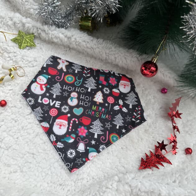 Black Merry Christmas Bandana