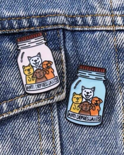 Cute Dog shaped Humorous Design Enamel Brooch