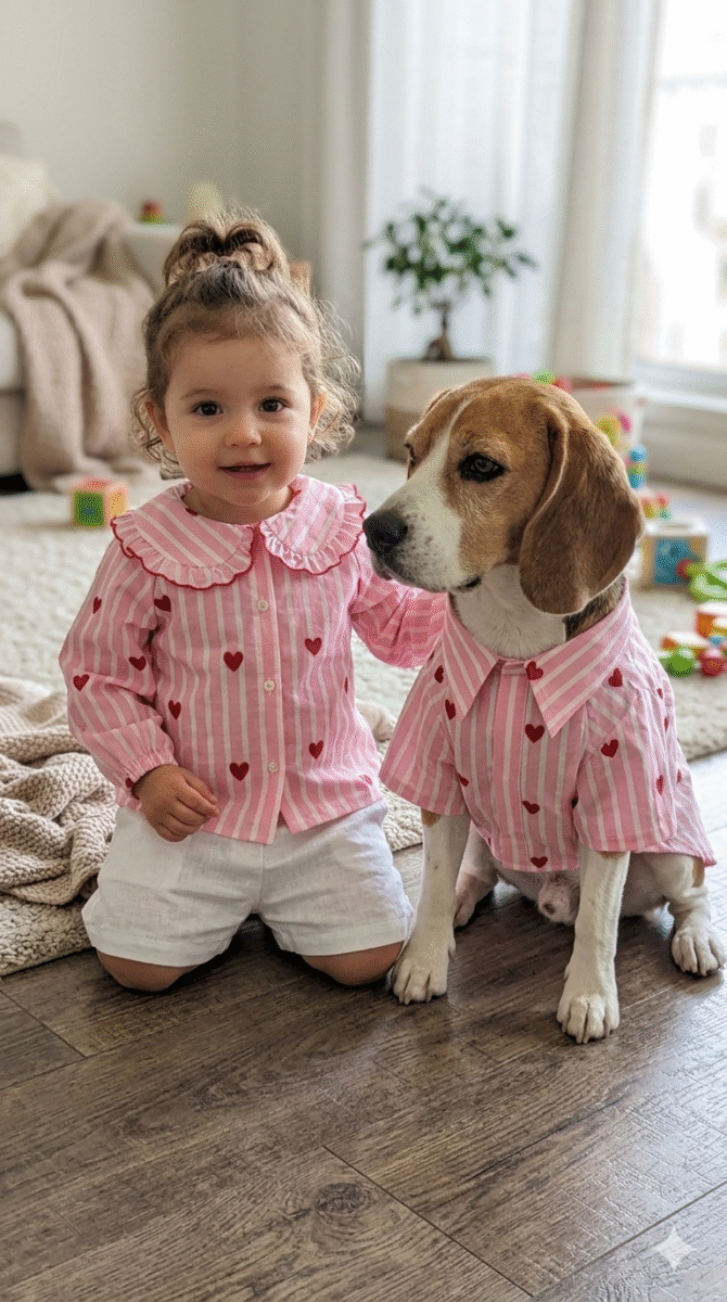 Pink Stripe Little heart shirt for dogs Pink Stripe Little heart shirt for dogs